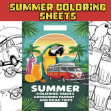 Summer Coloring Pages:Parrot and Road Trip Fun!sheets End 