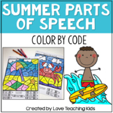 Summer Coloring Pages - Parts of Speech Color by Number En