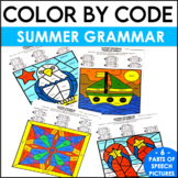 Summer Coloring Pages & Parts of Speech Worksheets