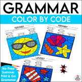 Preview of Summer Coloring Pages Parts of Speech Worksheets for Grammar Review             