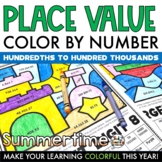 Summer Coloring Pages Place Value to 100000 Worksheets Col