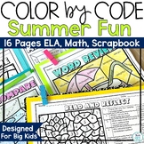 Summer School Coloring Pages Color by Number End of Year G