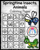 Spring Coloring Pages - Springtime Animals - Bugs - Plants