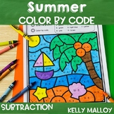 Summer Color by Number Subtraction Color by Code Coloring 