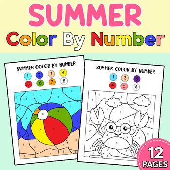 Beach Ball Color by Number Coloring Page - Simple Fun for Kids