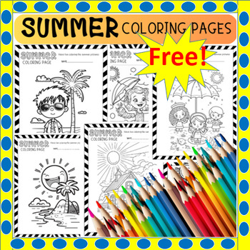 Summer Coloring Pages, Summer Coloring 10FunSheets,Freebie. | TPT