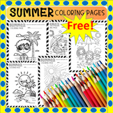 Summer Coloring Pages, Summer Coloring 10FunSheets,Freebie.