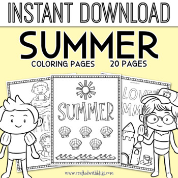 Summer Coloring Pages, Summer Coloring Printable, Coloring Summer Items