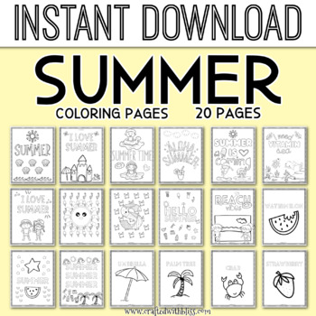 Summer Coloring Pages, Summer Coloring Printable, Coloring Summer Items ...