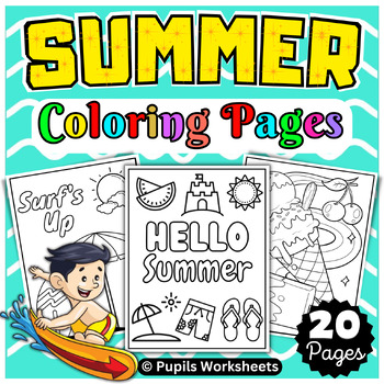 Summer Coloring Pages for Kids | Fun Summer or End of the Year Activity!