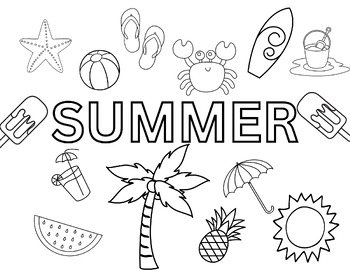 Summer Coloring Sheet by TLL The Learning Loom | TPT