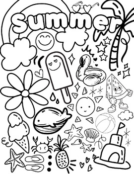 Summer Coloring Sheet by A Kinder Way of Life | TPT