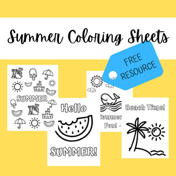 Summer Coloring Sheet by MrsHoylesTeaches | TPT