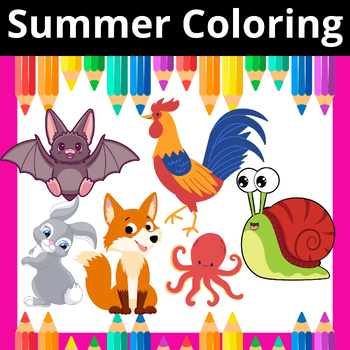 Preview of Summer Coloring Worksheets Unleash Creativity and Fun in the Classroom & at Home