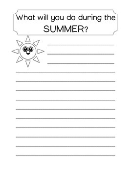 Summer Coloring and Writing Worksheets by Countless Smart Cookies