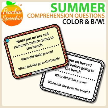 Summer Comprehension Sentences by Peachie Speechie | TPT