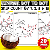 Summer Connect the Dots 1 to 20, Dot to Dot Skip Counting 