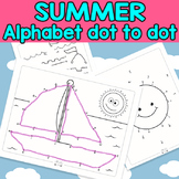 Summer Connect the Dots - Dot to Dot Alphabet Worksheets
