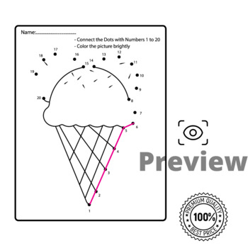 Summer Connect the Dots - Dot to Dots Counting 1-20 by FunnyArti