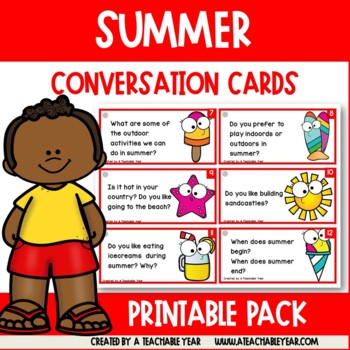 Summer Conversation Cards | Great for ESL Students by A Teachable Year