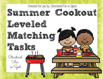 Preview of Summer Cookout Leveled Matching Tasks
