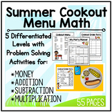 Summer Cookout Menu Math: Fun Math Activities (Money, Mult
