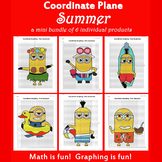 Summer Coordinate Plane Graphing Picture: Bundle 6 in 1