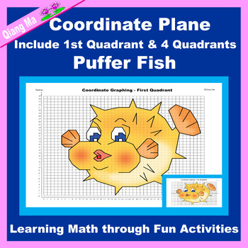 Preview of Summer Coordinate Plane Graphing Picture: Puffer Fish