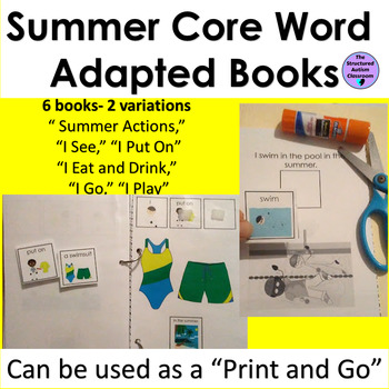 Preview of Summer Core Word Adapted Books and Emergent Readers for Autism Special Education