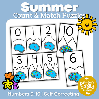 Preview of Summer Count & Match Puzzles 0-10
