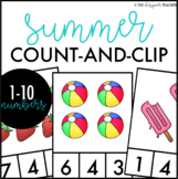 Summer Count and Clip Cards Numbers 1-10 Counting Center 