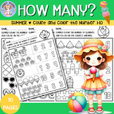 Summer Count and Coloring Worksheets - Numbers 1-10 | Fun 