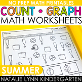 Summer Count and Graph Graphing Kindergarten Math Workshee