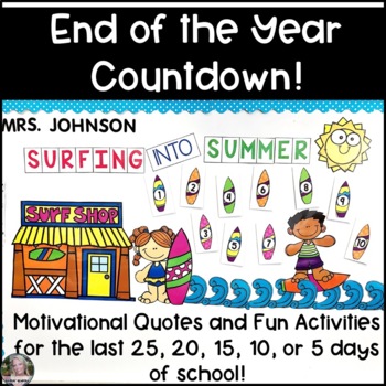 Preview of End of Year Motivational Quotes Countdown - Countdown to Summer - End of Year