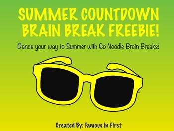 Preview of Summer Countdown Brain Break FREEBIE