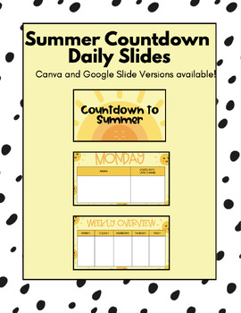 Preview of Summer Countdown Daily Slides (Canva & Google Slides)