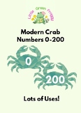 Summer Counting 0-200, Faceted Crab, Pocket Chart Game, Nu