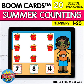 Preview of Summer Counting 1-20 Boom Cards