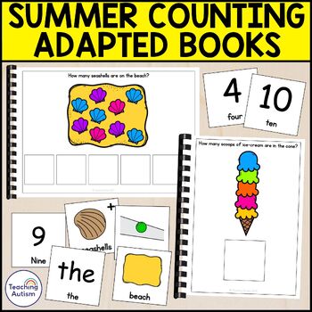 Preview of Summer Counting Adapted Books for Special Education and Autism