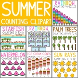 Summer Counting Clipart Bundle Pool Rings Popsicles Palm T