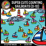 Summer Counting Clipart - Counting Sailboats (0-10)