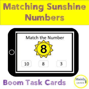 Preview of Sun Themed Number Recognition Digital Activity - BOOM CARDS™