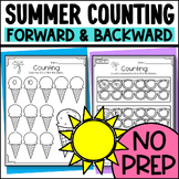 Summer Counting Forward and Backward Worksheets: Within 20