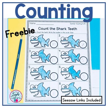 Preview of Summer Counting Freebie Printable and Seesaw Activity