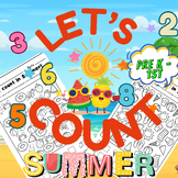 Summer Counting Fun! Kindergarten Math Worksheets 1-10