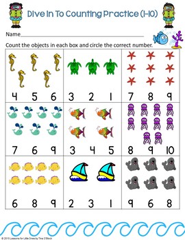 Summer Number Mats & Differentiated Counting Pages for # 1-20, Print ...