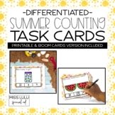 Summer Differentiated Counting Task Cards - Printable & Digital