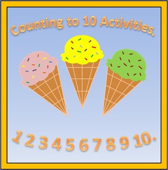 Preview of Summer Counting To 10 Activities.
