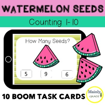 Summer Counting: Watermelon Seeds Digital Activity - BOOM CARDS™