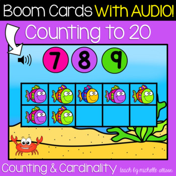 Preview of Counting | Summer BOOM Cards WITH AUDIO